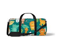 Sports Gym Duffle Bag for Yoga Dancing, Overnight Weekender Travel Bag Cute Jungle Animals, Workout Carry On Shoulder Bag for Women Men