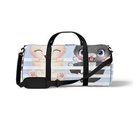 Sports Gym Duffle Bag for Yoga Dancing, Overnight Weekender Travel Bag Cute Little Cat, Workout Carry On Shoulder Bag for Women Men