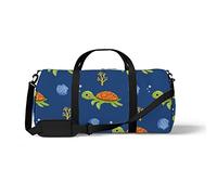 Sports Gym Duffle Bag for Yoga Dancing, Overnight Weekender Travel Bag Cute Marine Little Turtles, Workout Carry On Shoulder Bag for Women Men