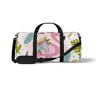 Sports Gym Duffle Bag for Yoga Dancing, Overnight Weekender Travel Bag Cute Pink Flamingo, Workout Carry On Shoulder Bag for Women Men