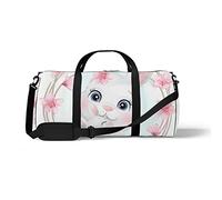 Sports Gym Duffle Bag for Yoga Dancing, Overnight Weekender Travel Bag Cute Rabbit Family, Workout Carry On Shoulder Bag for Women Men