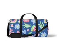 Sports Gym Duffle Bag for Yoga Dancing, Overnight Weekender Travel Bag Cute Summer Elements, Workout Carry On Shoulder Bag for Women Men