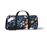 Sports Gym Duffle Bag for Yoga Dancing, Overnight Weekender Travel Bag Cute Unicorn Flower, Workout Carry On Shoulder Bag for Women Men