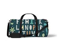 Sports Gym Duffle Bag for Yoga Dancing, Overnight Weekender Travel Bag Dinosaur Funny Letters, Workout Carry On Shoulder Bag for Women Men
