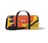 Sports Gym Duffle Bag for Yoga Dancing, Overnight Weekender Travel Bag Dinosaur Says Hello, Workout Carry On Shoulder Bag for Women Men