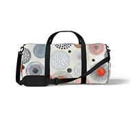 Sports Gym Duffle Bag for Yoga Dancing, Overnight Weekender Travel Bag Doodle Circle Seamless, Workout Carry On Shoulder Bag for Women Men