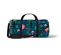 Sports Gym Duffle Bag for Yoga Dancing, Overnight Weekender Travel Bag Flamingo Standing in the Lake, Workout Carry On Shoulder Bag for Women Men