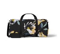Sports Gym Duffle Bag for Yoga Dancing, Overnight Weekender Travel Bag Flower Pattern, Workout Carry On Shoulder Bag for Women Men