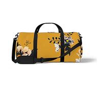 Sports Gym Duffle Bag for Yoga Dancing, Overnight Weekender Travel Bag Flower Texture, Workout Carry On Shoulder Bag for Women Men
