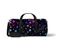 Sports Gym Duffle Bag for Yoga Dancing, Overnight Weekender Travel Bag Galaxy Stars Pattern, Workout Carry On Shoulder Bag for Women Men
