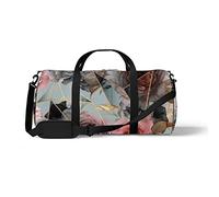 Sports Gym Duffle Bag for Yoga Dancing, Overnight Weekender Travel Bag Geometric Flower Shape, Workout Carry On Shoulder Bag for Women Men