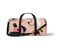 Sports Gym Duffle Bag for Yoga Dancing, Overnight Weekender Travel Bag Hand Drawn Cartoon Dog, Workout Carry On Shoulder Bag for Women Men