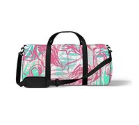 Sports Gym Duffle Bag for Yoga Dancing, Overnight Weekender Travel Bag Hand Drawn Sketch Flamingo, Workout Carry On Shoulder Bag for Women Men