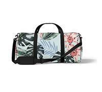 Sports Gym Duffle Bag for Yoga Dancing, Overnight Weekender Travel Bag Orchid Flowers Light Blue, Workout Carry On Shoulder Bag for Women Men