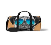 Sports Gym Duffle Bag for Yoga Dancing, Overnight Weekender Travel Bag Pug Dog Portrait, Workout Carry On Shoulder Bag for Women Men