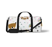 Sports Gym Duffle Bag for Yoga Dancing, Overnight Weekender Travel Bag Rainbow Cute Animal, Workout Carry On Shoulder Bag for Women Men