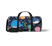 Sports Gym Duffle Bag for Yoga Dancing, Overnight Weekender Travel Bag Sea Life Funny Cartoon, Workout Carry On Shoulder Bag for Women Men