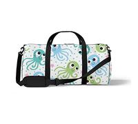 Sports Gym Duffle Bag for Yoga Dancing, Overnight Weekender Travel Bag Seamless Octopus Pattern, Workout Carry On Shoulder Bag for Women Men