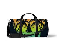 Sports Gym Duffle Bag for Yoga Dancing, Overnight Weekender Travel Bag Skull Head Illustration Beach, Workout Carry On Shoulder Bag for Women Men