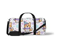 Sports Gym Duffle Bag for Yoga Dancing, Overnight Weekender Travel Bag Snowflakes Dogs, Workout Carry On Shoulder Bag for Women Men