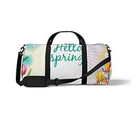 Sports Gym Duffle Bag for Yoga Dancing, Overnight Weekender Travel Bag Spring Flower Background, Workout Carry On Shoulder Bag for Women Men