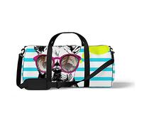 Sports Gym Duffle Bag for Yoga Dancing, Overnight Weekender Travel Bag Summer French Bulldog, Workout Carry On Shoulder Bag for Women Men