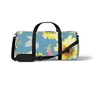 Sports Gym Duffle Bag for Yoga Dancing, Overnight Weekender Travel Bag Sunflower Watercolor Painting, Workout Carry On Shoulder Bag for Women Men