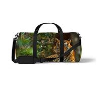 Sports Gym Duffle Bag for Yoga Dancing, Overnight Weekender Travel Bag Tiger in the Natural Habitat, Workout Carry On Shoulder Bag for Women Men