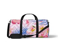Sports Gym Duffle Bag for Yoga Dancing, Overnight Weekender Travel Bag Tropical Flower Background, Workout Carry On Shoulder Bag for Women Men