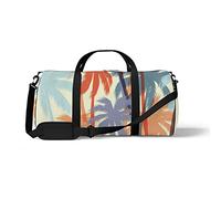 Sports Gym Duffle Bag for Yoga Dancing, Overnight Weekender Travel Bag Tropical Summer Palm, Workout Carry On Shoulder Bag for Women Men