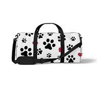Sports Gym Duffle Bag for Yoga Dancing, Overnight Weekender Travel Bag Valentine'S Day Footprints, Workout Carry On Shoulder Bag for Women Men