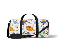 Sports Gym Duffle Bag for Yoga Dancing, Overnight Weekender Travel Bag Various Cute Dinosaurs, Workout Carry On Shoulder Bag for Women Men
