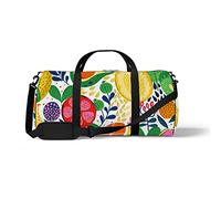 Sports Gym Duffle Bag for Yoga Dancing, Overnight Weekender Travel Bag Various Tropical Fruits, Workout Carry On Shoulder Bag for Women Men