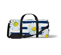 Sports Gym Duffle Bag for Yoga Dancing, Overnight Weekender Travel Bag Watercolor Daisy Flower, Workout Carry On Shoulder Bag for Women Men