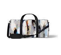 Sports Gym Duffle Bag for Yoga Dancing, Overnight Weekender Travel Bag Watercolor Feather, Workout Carry On Shoulder Bag for Women Men