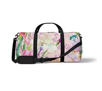 Sports Gym Duffle Bag for Yoga Dancing, Overnight Weekender Travel Bag Watercolor Flowers, Workout Carry On Shoulder Bag for Women Men