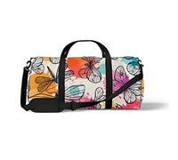 Sports Gym Duffle Bag for Yoga Dancing, Overnight Weekender Travel Bag Watercolor Insect Painting, Workout Carry On Shoulder Bag for Women Men