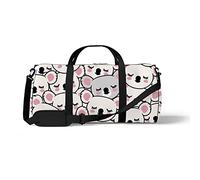 Sports Gym Duffle Bag for Yoga Dancing, Overnight Weekender Travel Bag White Grey Koala's Faces, Workout Carry On Shoulder Bag for Women Men