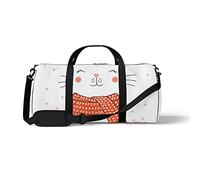 Sports Gym Duffle Bag for Yoga Dancing, Overnight Weekender Travel Bag Winter Cute Cat, Workout Carry On Shoulder Bag for Women Men