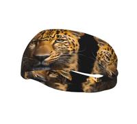 Sports The Deep Eyed Leopard Print Fascia per il sudore per uomini e donne - Traspirante ed elastica per palestra e corsa