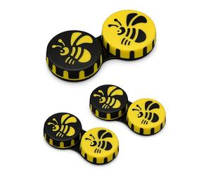 SPORTS WORLD VISION Custodie lenti a contatto stagionali e divertenti | 3 graziose scatole Stile ape per conservare le lenti a contatto da viaggio con coperchio a vite | Marcatura L/R sul contenitore