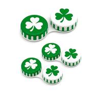 SPORTS WORLD VISION Custodie lenti contatto stagionali e divertenti | 3 graziose scatole Stile irlandese conservare le lenti a contatto da viaggio con coperchio a vite | Marcatura L/R sul contenitore