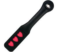 Palmatoria in Pelle con Impressioni a Forma di Cuore - Sportsheets (Nero-Rosso)