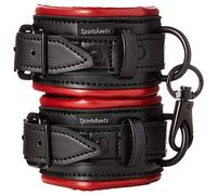 Sportsheets Saffron Vegan Black & Red Wrist, Ankle Cuffs, Soft Liner, Adjustable Size, Multi-Use - 500 Gr