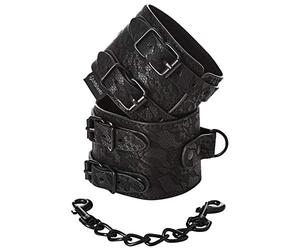 Sportsheets Sincerely By Sportsheets Smooth Black Lace Effect Double Strap Handcuffs - 400 Gr
