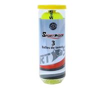 SPORTSIDE - Tubo 3 Palline da Tennis di Qualità A+ - Set di Racchette - Pallina da Tennis - 040216 - Giallo - Feltro - 6,5 cm - Articolo Sportivo.