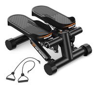 SPORTSROYALS Stepper per scale, Twist/Mini Stepper per esercizi a casa, con fasce di resistenza per allenamento completo del corpo, capacità 158,8 kg +
