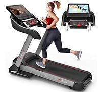 Sportstech Tapis roulant professionale F50 con display touch screen Android LCD da 18,5 pollici, oltre 18 km/h, supporto per tablet, USB, Wifi e funzione autolubrificante e inclinazione del 15%,