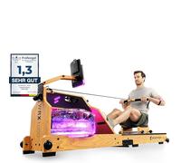 Sportstech - WRX1000 Water Vogatore, Vogatore Pieghevole per Casa, Premium ad Acqua con Tecnologia Pulse Serbatoio dell'Acqua a 7 Zone LED e Display LCD, Marrone Scuro