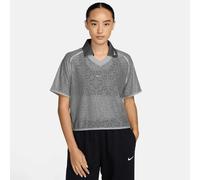 Sportswear Loose Lace Polo Jersey Top grigio L